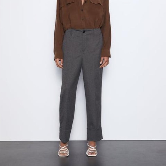 Cuffed Straight Fit Trousers - Picture 6 of 6